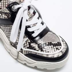 Zadig and Voltaire Tricolor Python Embossed Leather Blaze Sneakers Size 37