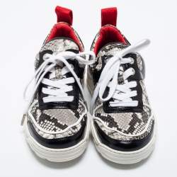 Zadig and Voltaire Tricolor Python Embossed Leather Blaze Sneakers Size 37