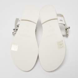 Pre Owned Zadig and Voltaire White Leather Ankle Strap Spiked  Sandals Size 36