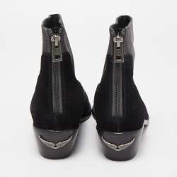 Zadig & Voltaire Black Suede Ankle Boots Size 36