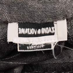 Pre Owned Zadig & Voltaire Monochrome Lettering Cotton Scarf