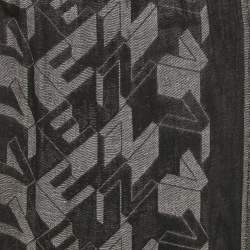 Pre Owned Zadig & Voltaire Monochrome Lettering Cotton Scarf