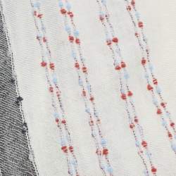 Pre Owned Zadig & Voltaire White Wool Blend Tanael Beads Scarf