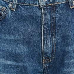 Pre Owned Zadig & Voltaire Blue Distressed Denim Wide Leg Jeans M