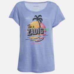 Zadig & Voltaire Blue Butterfly Print Jersey Meryl T-Shirt M