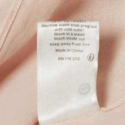 Pre Owned Zadig & Voltaire Pink Floral Jacquard Ruffled Time Lace-Up Top L