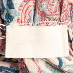 Pre Owned Zadig & Voltaire Pink Printed Crepe Asymmetric Root Midi Dress M