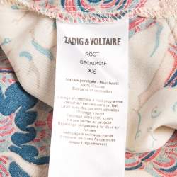 Pre Owned Zadig & Voltaire Pink Printed Crepe Asymmetric Root Midi Dress M