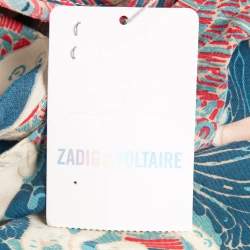 Pre Owned Zadig & Voltaire Pink Printed Crepe Asymmetric Root Midi Dress M