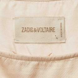 Pre Owned Zadig & Voltaire Beige Embroidered Crepe Tunic S