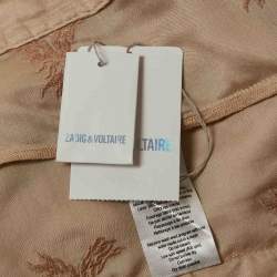 Pre Owned Zadig & Voltaire Beige Embroidered Crepe Tunic S