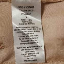 Pre Owned Zadig & Voltaire Beige Embroidered Crepe Tunic S