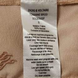 Pre Owned Zadig & Voltaire Beige Embroidered Crepe Tunic S