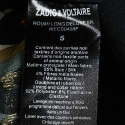 Pre Owned Zadig & Voltaire Multicolor Printed Fil-coupe Silk Roumi Long Dress S