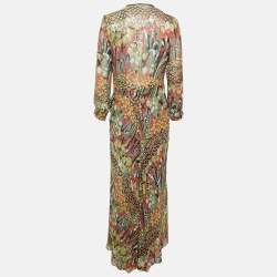 Pre Owned Zadig & Voltaire Multicolor Printed Fil-coupe Silk Roumi Long Dress S