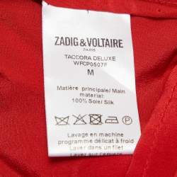 Zadig & Voltaire Red Silk Ruffled Taccora Blouse M
