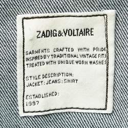 Zadig & Voltaire Blue Denim Button Front Jacket XL