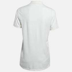 Pre Owned Zadig & Voltaire White Cotton Badge Detail Polo T-Shirt XS