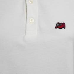 Pre Owned Zadig & Voltaire White Cotton Badge Detail Polo T-Shirt XS