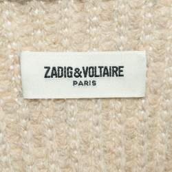 Zadig & Voltaire Beige Wool Knit Raw Hem Liam Sweater L