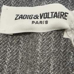 Zadig & Voltaire Grey Striped Wool Blend Judo Style Ville Jacket M