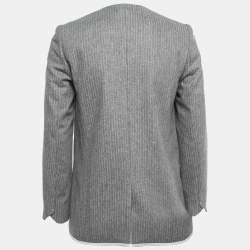Zadig & Voltaire Grey Striped Wool Blend Judo Style Ville Jacket M