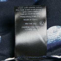 مملوكة مسبقًا Zadig & Voltaire Navy Blue Silk Roka Dots Mini Dress L