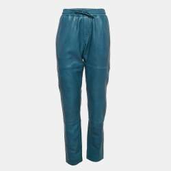 Zadig & Voltaire Blue Genuine Leather Parone Deluxe Pants M