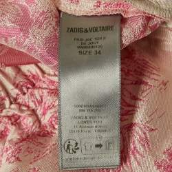 Zadig & Voltaire Pink Jacquard Paxi Jac Toile De Jouy Short S