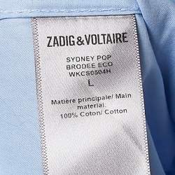 Pre Owned Zadig & Voltaire Blue Cotton Sydney Pop Eco Shirt L