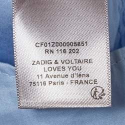 Pre Owned Zadig & Voltaire Blue Cotton Sydney Pop Eco Shirt L
