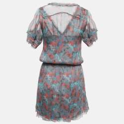 Zadig & Voltaire Deluxe Multicolor Ribal Print Silk Crepe Mini Dress XS