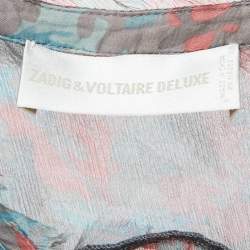 Zadig & Voltaire Deluxe Multicolor Ribal Print Silk Crepe Mini Dress XS