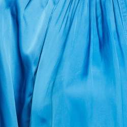 Zadig & Voltaire Blue Satin Ruffled Top and Pants Set L
