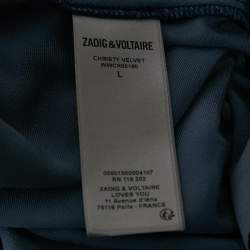 Zadig & Voltaire Blue Velvet Lace Trimmed Top Skirt Set M