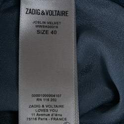 Zadig & Voltaire Blue Velvet Lace Trimmed Top Skirt Set M