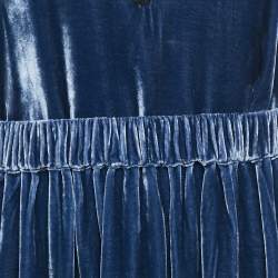 Zadig & Voltaire Blue Velvet Lace Trimmed Top Skirt Set M