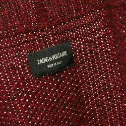 Zadig & Voltaire Red Merino Wool Open Front Mystic Cardigan S