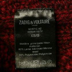 Zadig & Voltaire Red Merino Wool Open Front Mystic Cardigan S