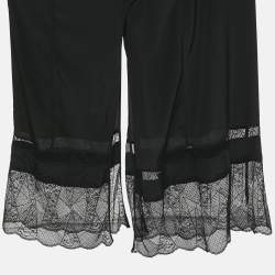 Pre Owned Zadig & Voltaire Black Lace Trim and Silk Midi Slip Dress M