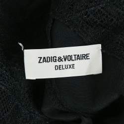 Pre Owned Zadig & Voltaire Black Lace Trim and Silk Midi Slip Dress M