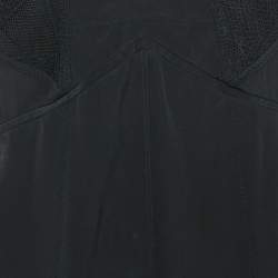 Pre Owned Zadig & Voltaire Black Lace Trim and Silk Midi Slip Dress M