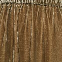 Pre Owned Zadig & Voltaire Green Lace Trim Joslin Velvet High-Low Midi Skirt M