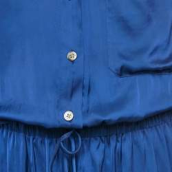 Pre Owned Zadig & Voltaire Blue Satin Radial Maxi Dress M