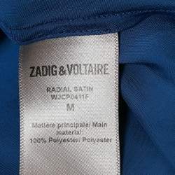Pre Owned Zadig & Voltaire Blue Satin Radial Maxi Dress M