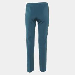 Pre Owned Zadig & Voltaire Teal Blue Crepe Lurex Trim Pomy Trousers S
