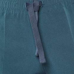 Pre Owned Zadig & Voltaire Teal Blue Crepe Lurex Trim Pomy Trousers S