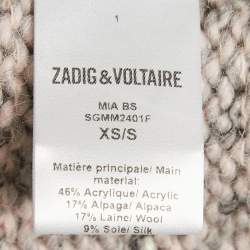 Zadig & Voltaire Grey Knit Open Front Cardigan XS/S