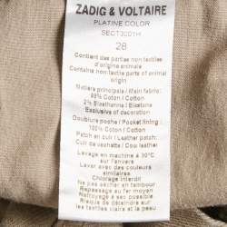 Zadig & Voltaire Grey Denim Skinny Platine Jeans M Waist 29"