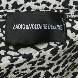Zadig & Voltaire White/Black Leopard Jacquard Pharell Trousers M
